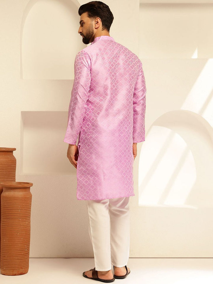 SOJANYA Woven Design Mandarin Collar Straight Kurta