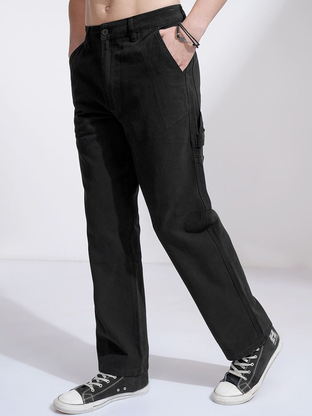 HIGHLANDER Men Cotton Carpenter Fit Cargos Trousers