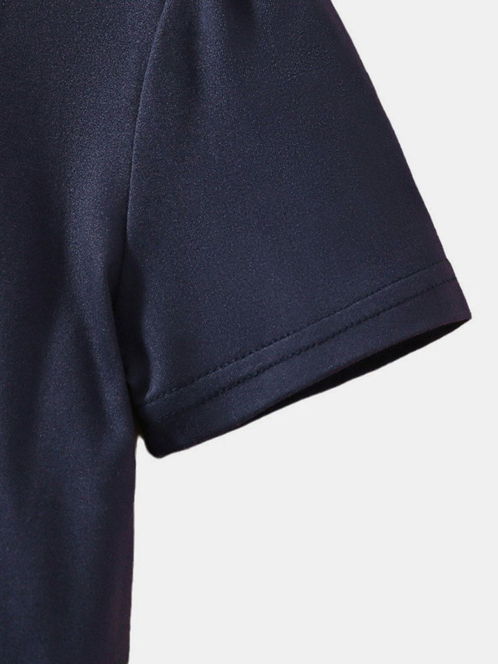 YK Girls Solid Shirt Collar A-Line Dress
