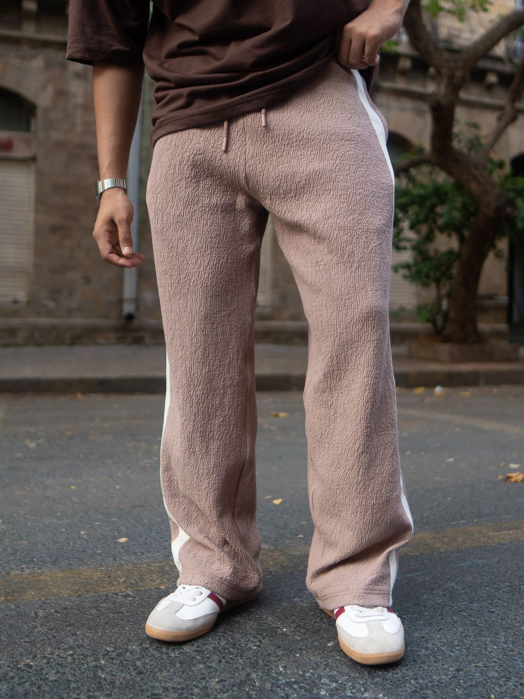 Powerlook Men Striped Mid Rise Seluar Lagu