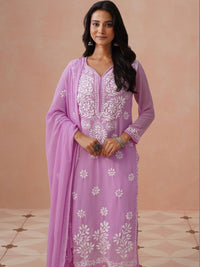 Rumah Wanita Chikankari Bersulam Chikankari Georgette Kurta