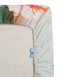 KLOTTHE Green & Peach-Coloured 300 TC King Bedsheet with 2 Pillow Covers