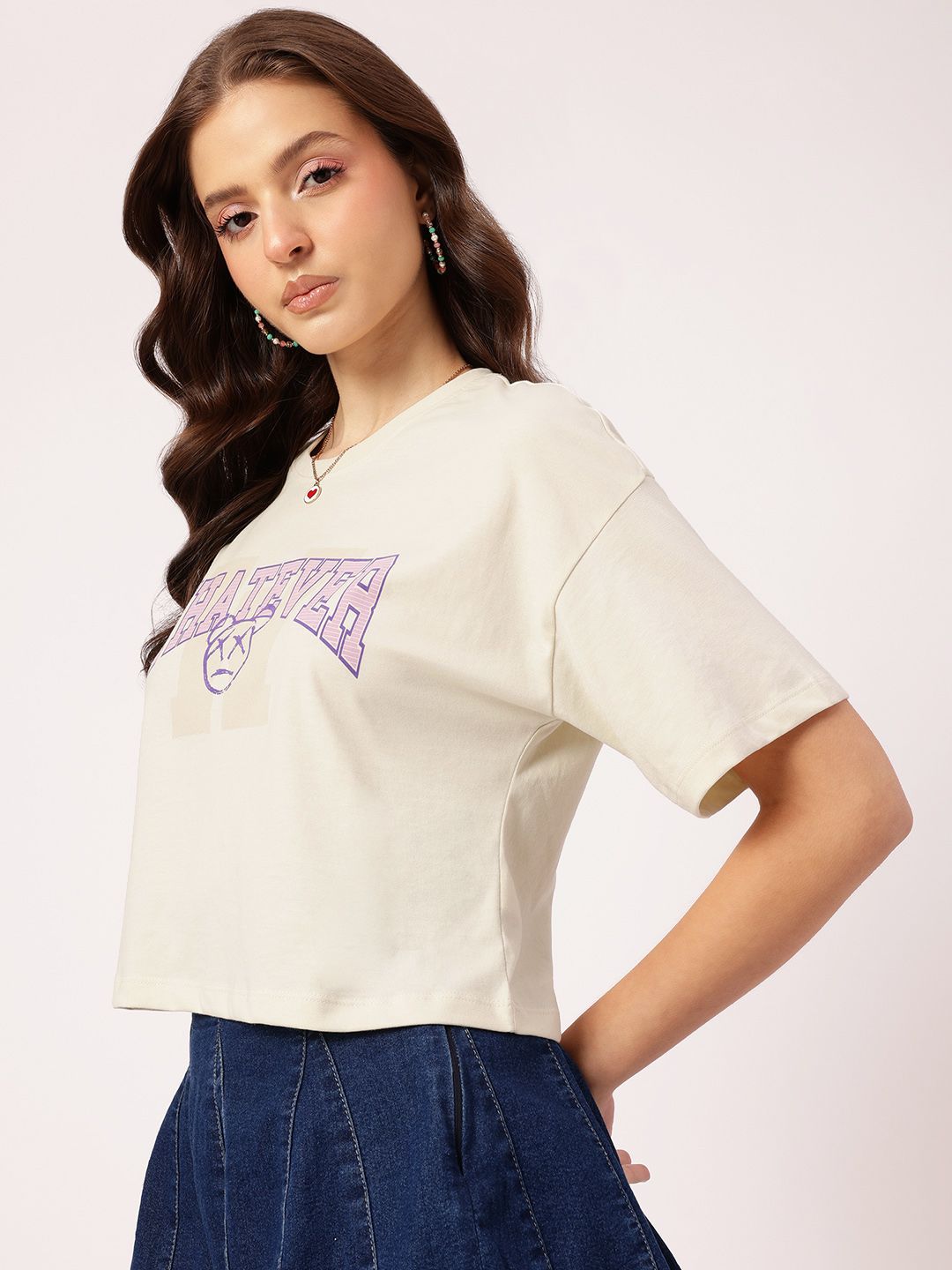 DressBerry Modern Muse Typography Boxy T-shirt