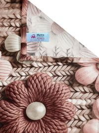 Myntra Elegant Brown Floral Printed Flat 300 TC King 7D Cadar & 2 Sarung Bantal