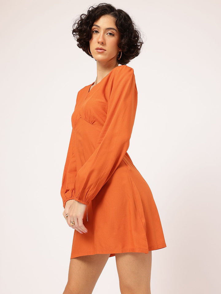 DressBerry Sweet Empire Tie-Up Back Mini Dress