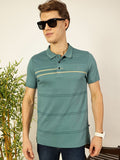 Thomas Scott Men Striped Polo Collar Cotton T-shirt