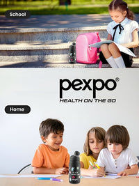 Pexpo Black Printed Single Stainless Steel Double Wall Vacuum Water Bottle 420ml