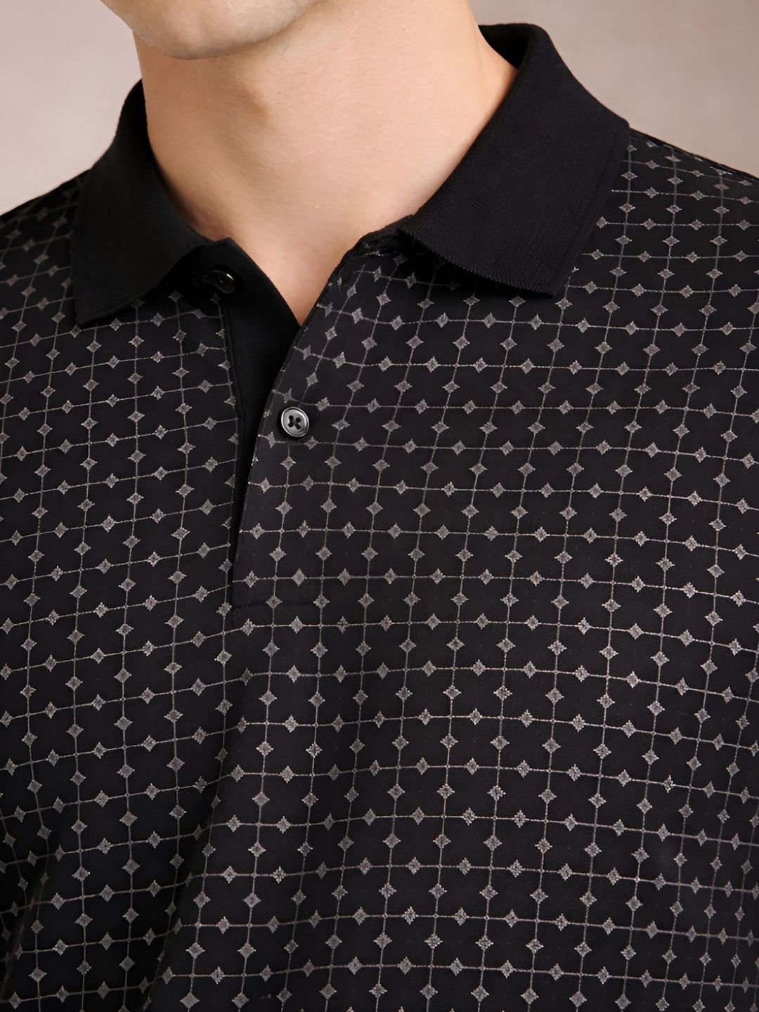 ADRO Men Printed Polo Collar T-shirt