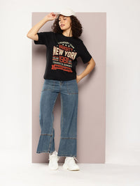 Typography Dillinger dicetak kapas tulen T-shirt santai