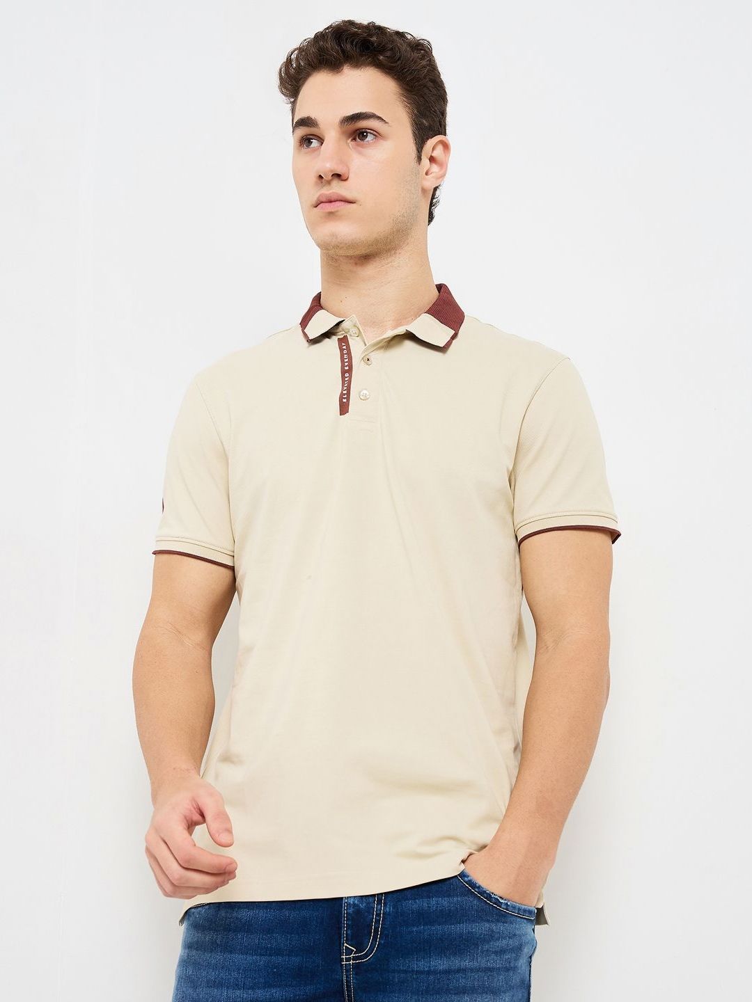 SPYKAR Men Solid Polo Collar Cotton Slim Fit T-shirt