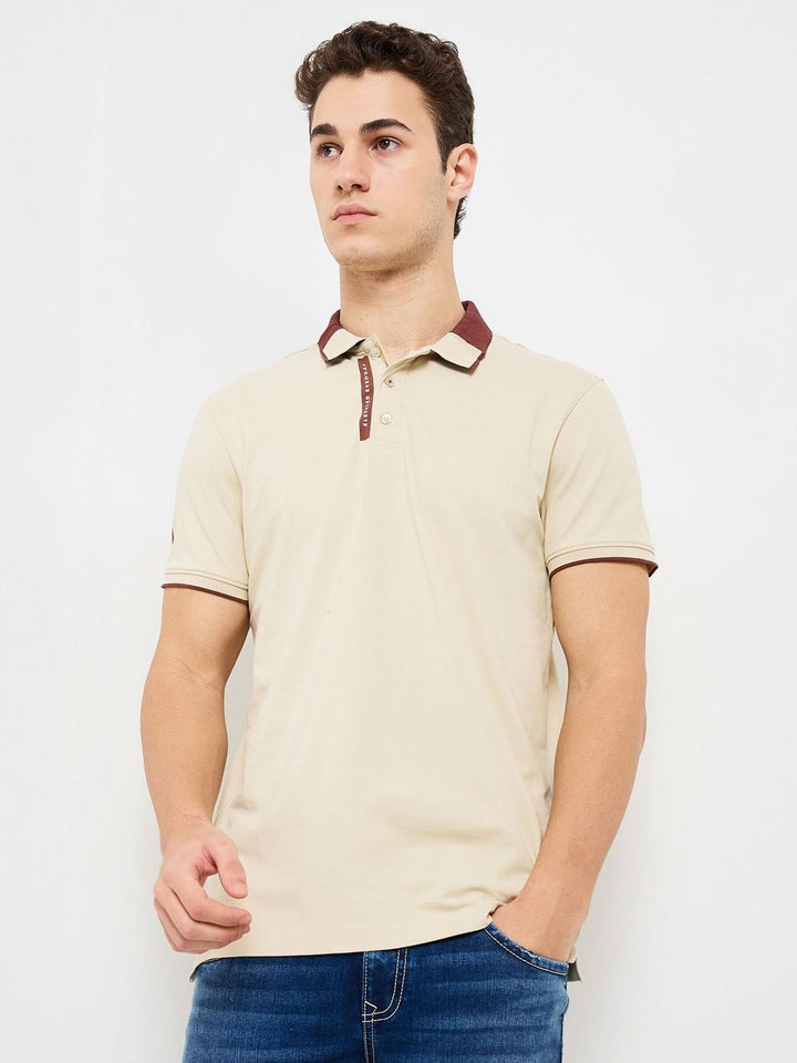 SPYKAR Men Solid Polo Collar Cotton Slim Fit T-shirt