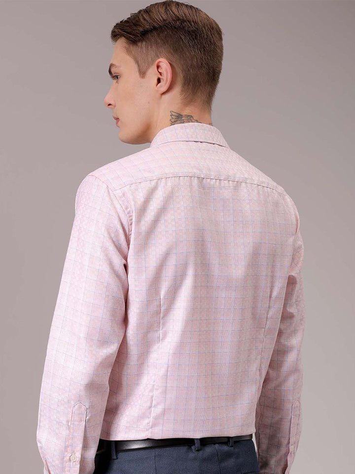 The Indian Garage Co. X Luxe Men Spread Collar Micro Checked Slim Fit Formal Shirt