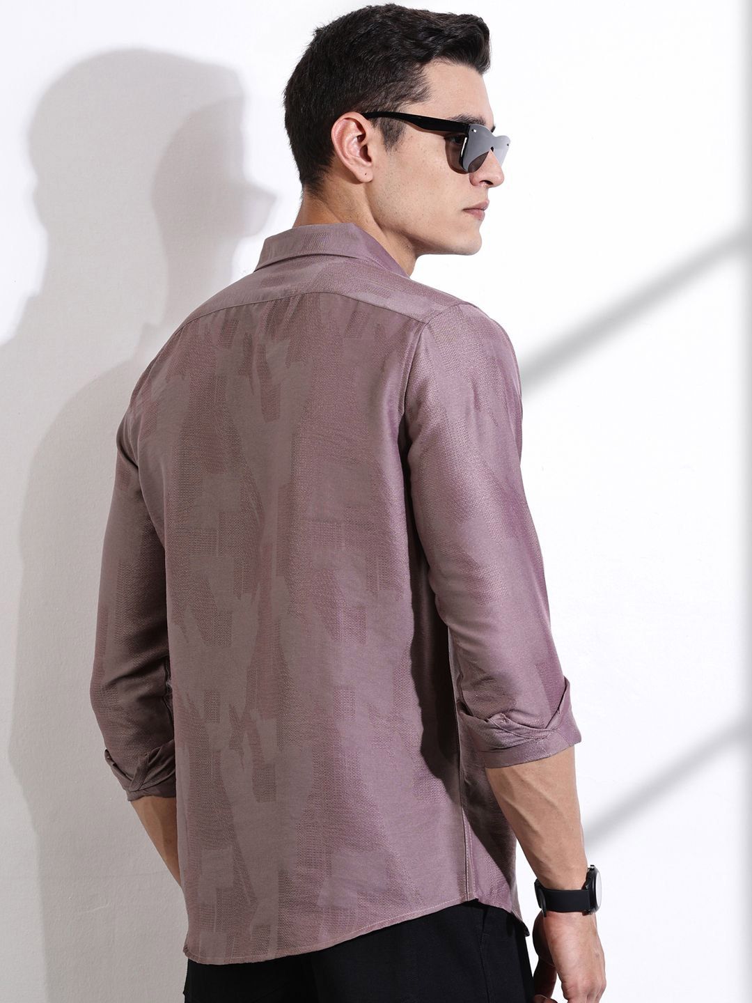 Thomas Scott Men Classic Slim Fit Opaque Casual Shirt