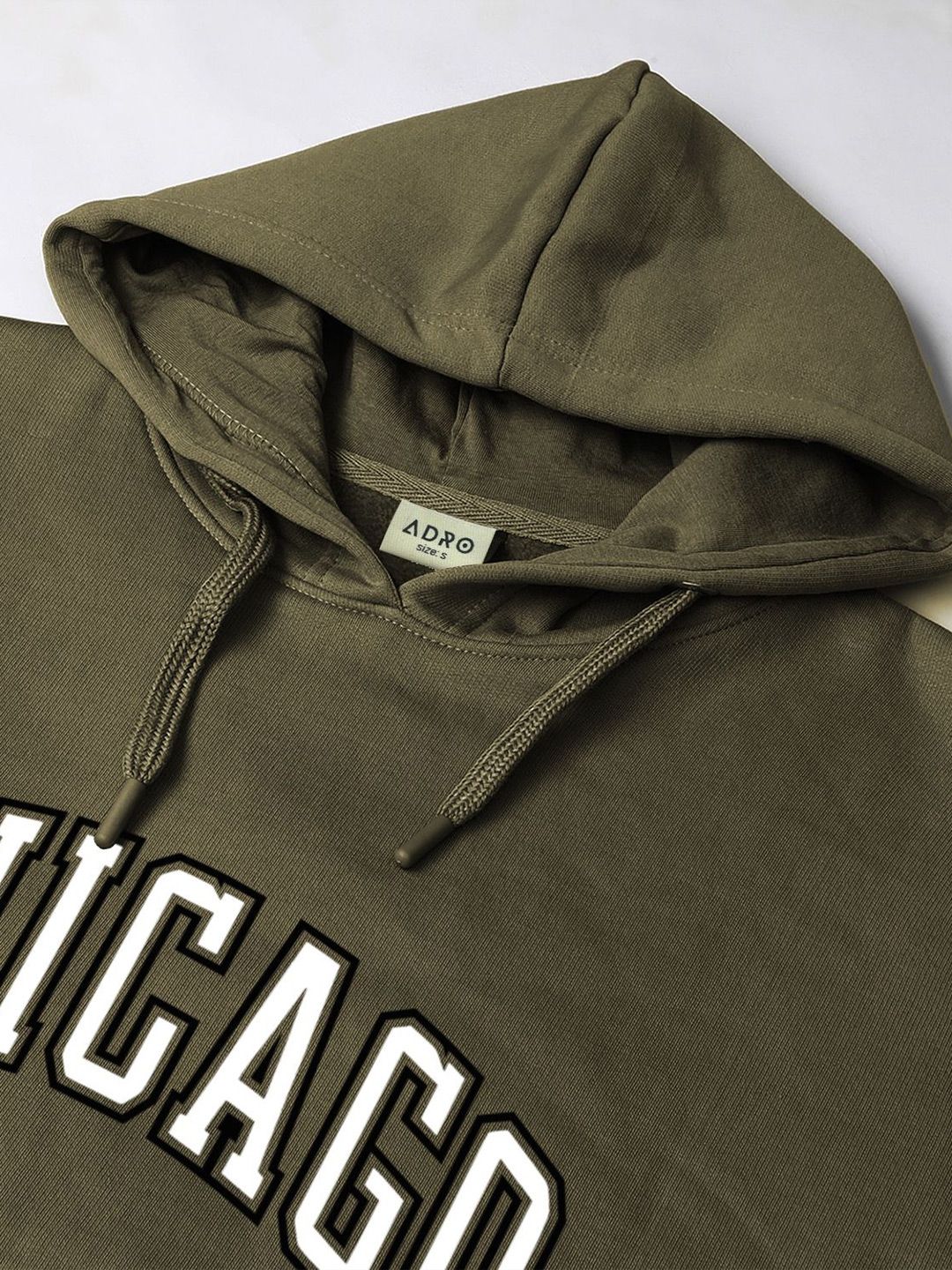 ADRO Men Typography Printed Hood Cotton Pullover Sweatshirt