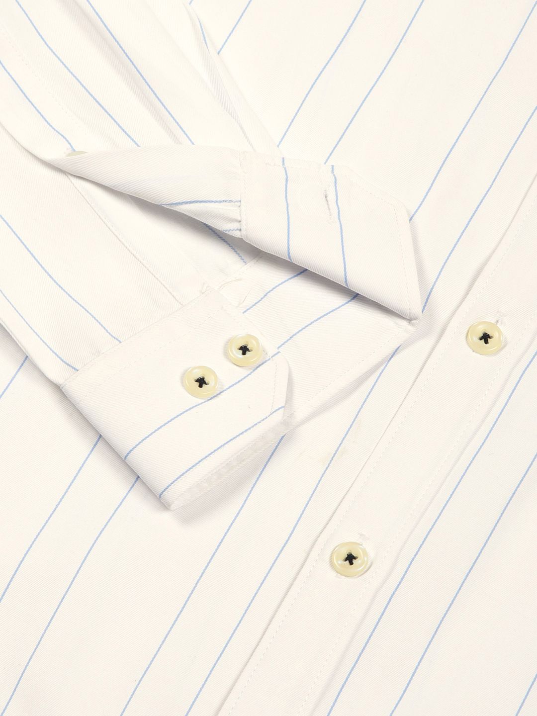 Thomas Scott Men Smart Spread Collar Vertical Striped Cotton Formal Shirt