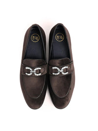 Monkstory Men Velvet Embellished Loafers