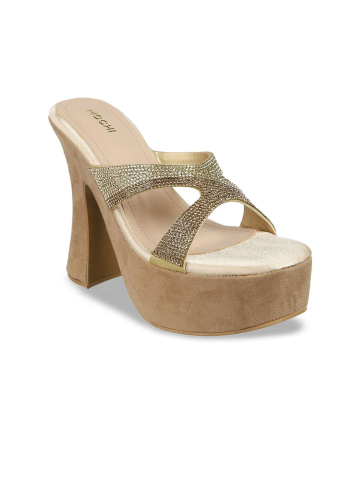 Mochi Women Embellished Platform Peep Toes