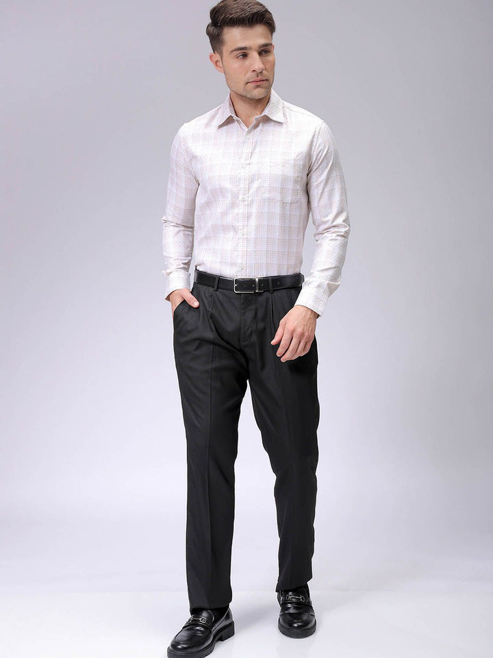 The Indian Garage Co. X Luxe Men Spread Collar Checked Slim Fit Formal Shirt