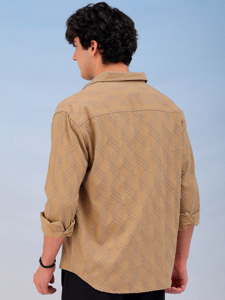 The Indian Garage Co Men Relaxed Fit Dobby Textured Resortwear Shirt