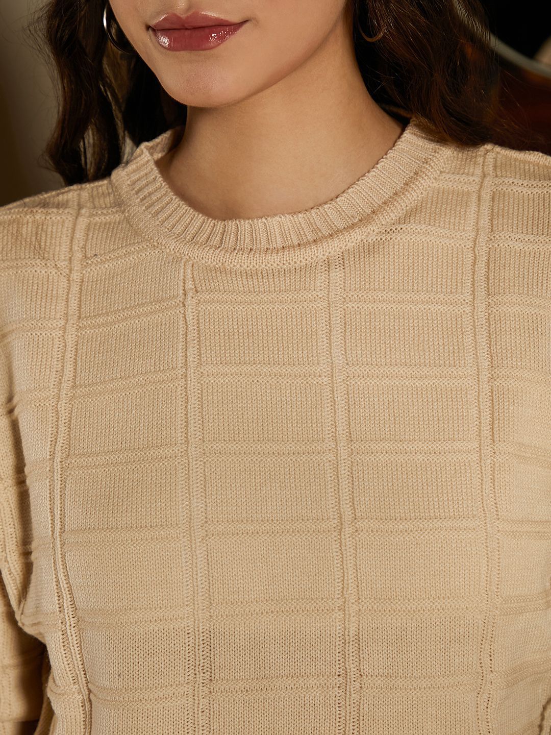 Campus Sutra Women Checked Pullover