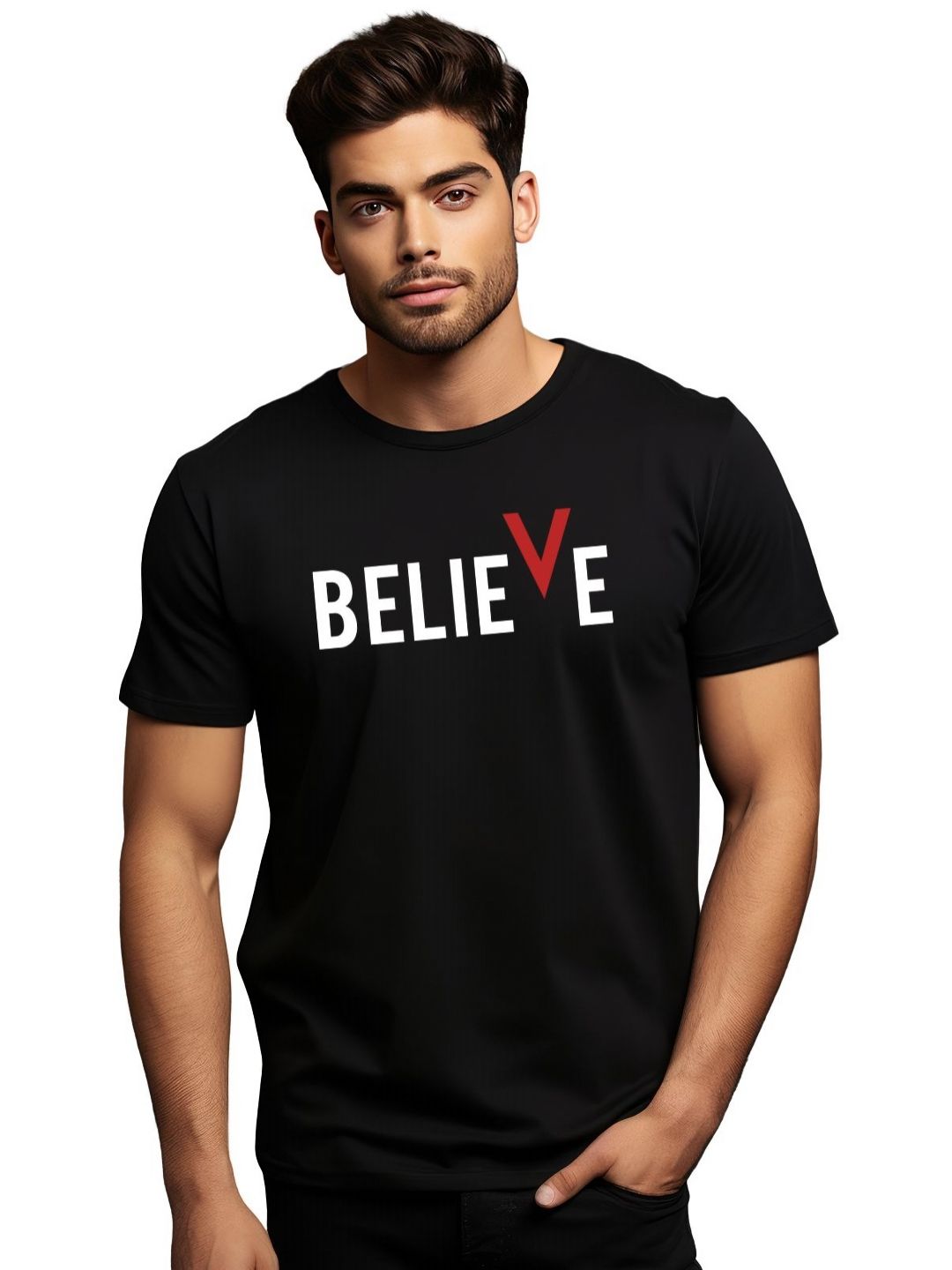 ADRO Lelaki Pek 3 Bercetak T-shirt