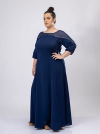 Mamicha Women Crepe A-Line Maxi Dress
