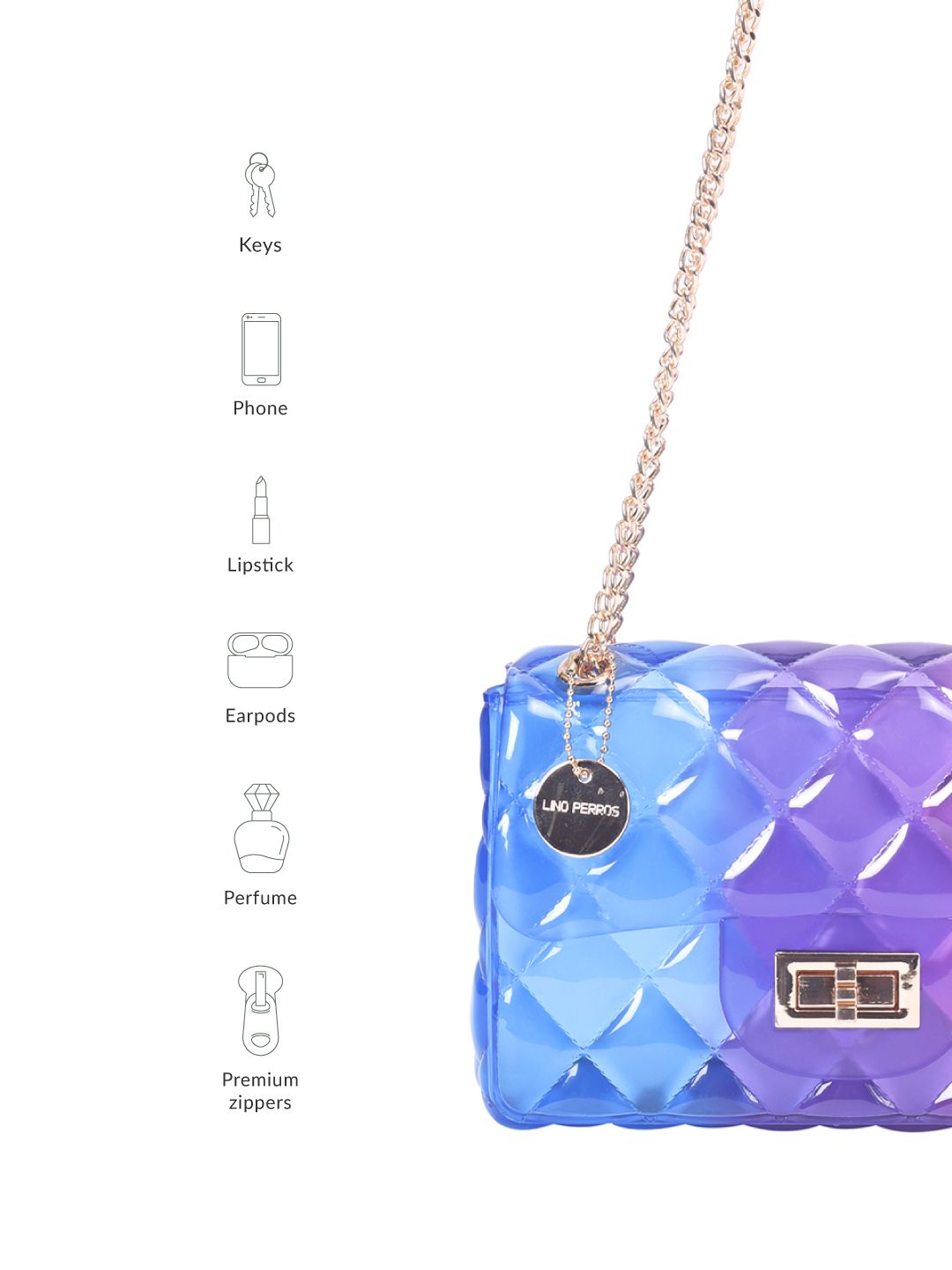 Lino Perros Textured Structured Shoulder Bag with Quilted