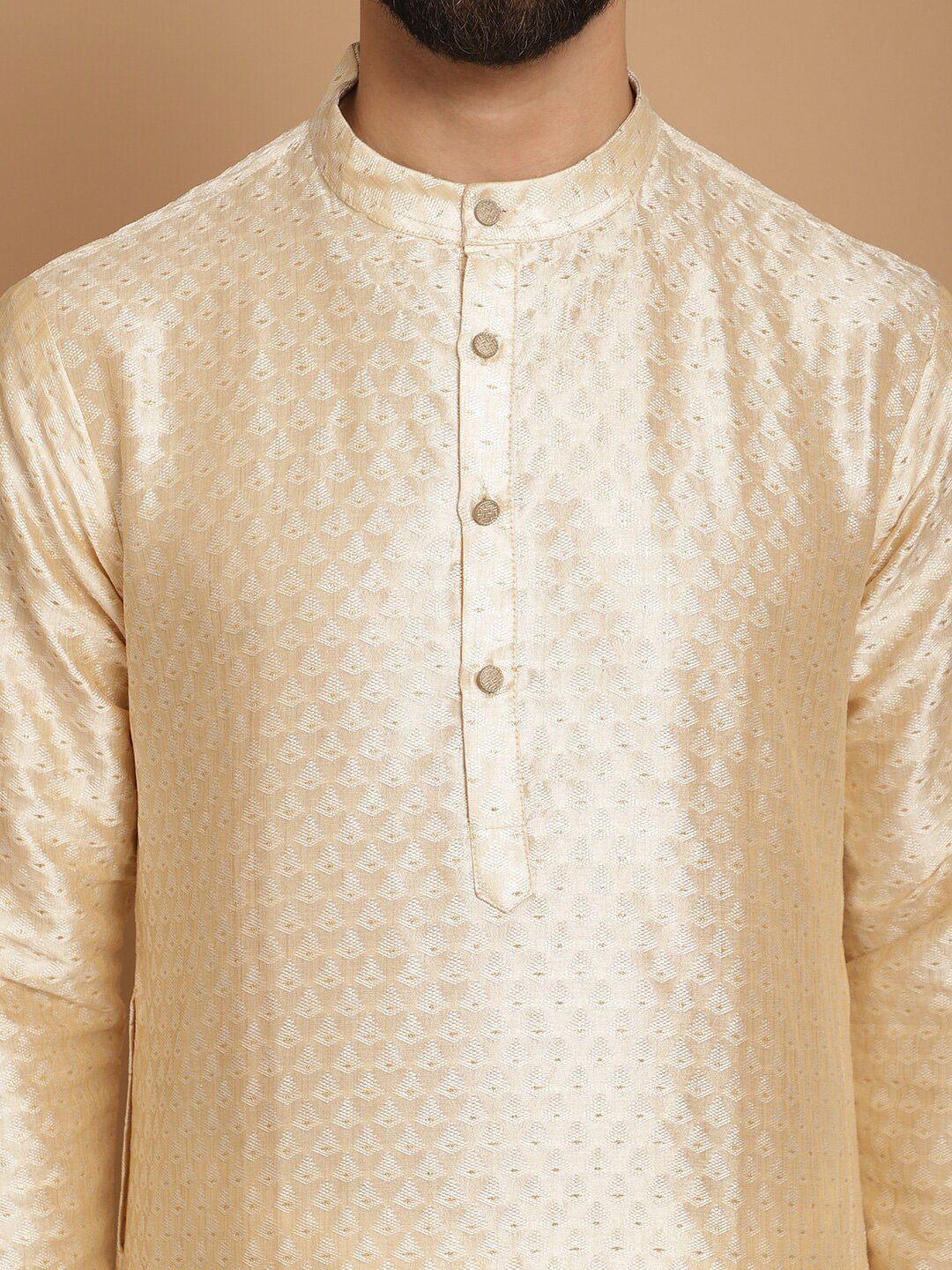 Motif Etnik Anouk Tenunan Rekaan Jalur Kolar Kurta Lurus dengan Churidar