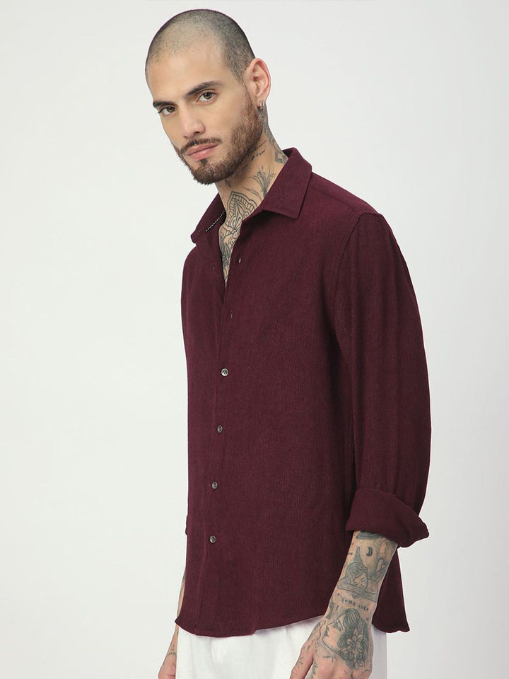 VASTRADO Men Classic Fit Spread Collar Solid Cotton Casual Shirt