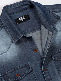 Thomas Scott Men Classic Spread Collar Faded Cotton Slim Fit Casual Shirt