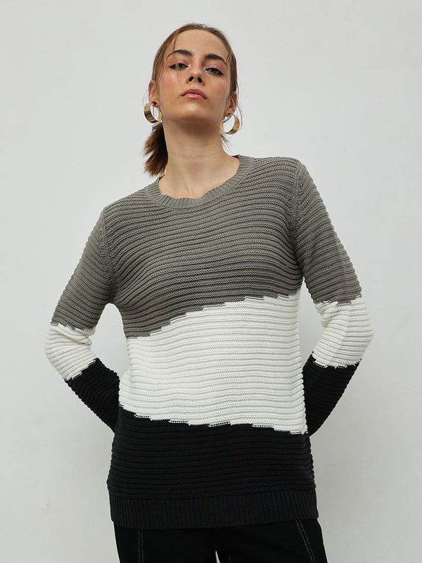 STREET 9 Women Colourblocked Pullover