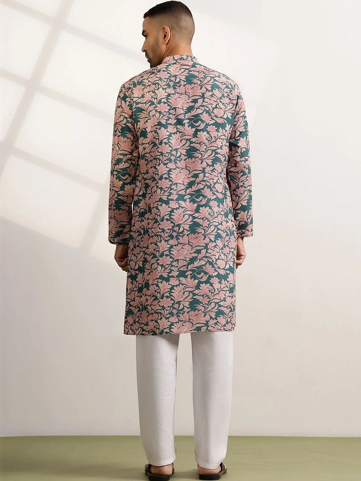 Anouk Men Floral Printed Regular Kurta with Trousers