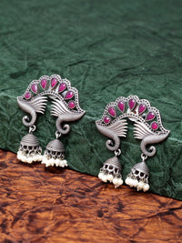 Anting-anting Drop Kontemporari Bersalut Perak Anouk Cubic Zirconia