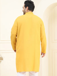SOJANYA PLUS Size Band Collar Cotton Straight Kurta