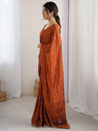 Saree mall Embellished Sequinned Floral Pure Georgette Saree