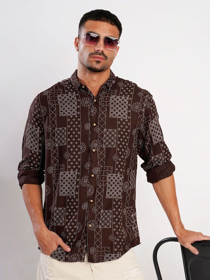 Bene Kleed Abstract Printed Casual Shirt