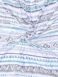 Monte Carlo Blue & White Geometric Mild Winter 210 GSM Double Bed Duvet