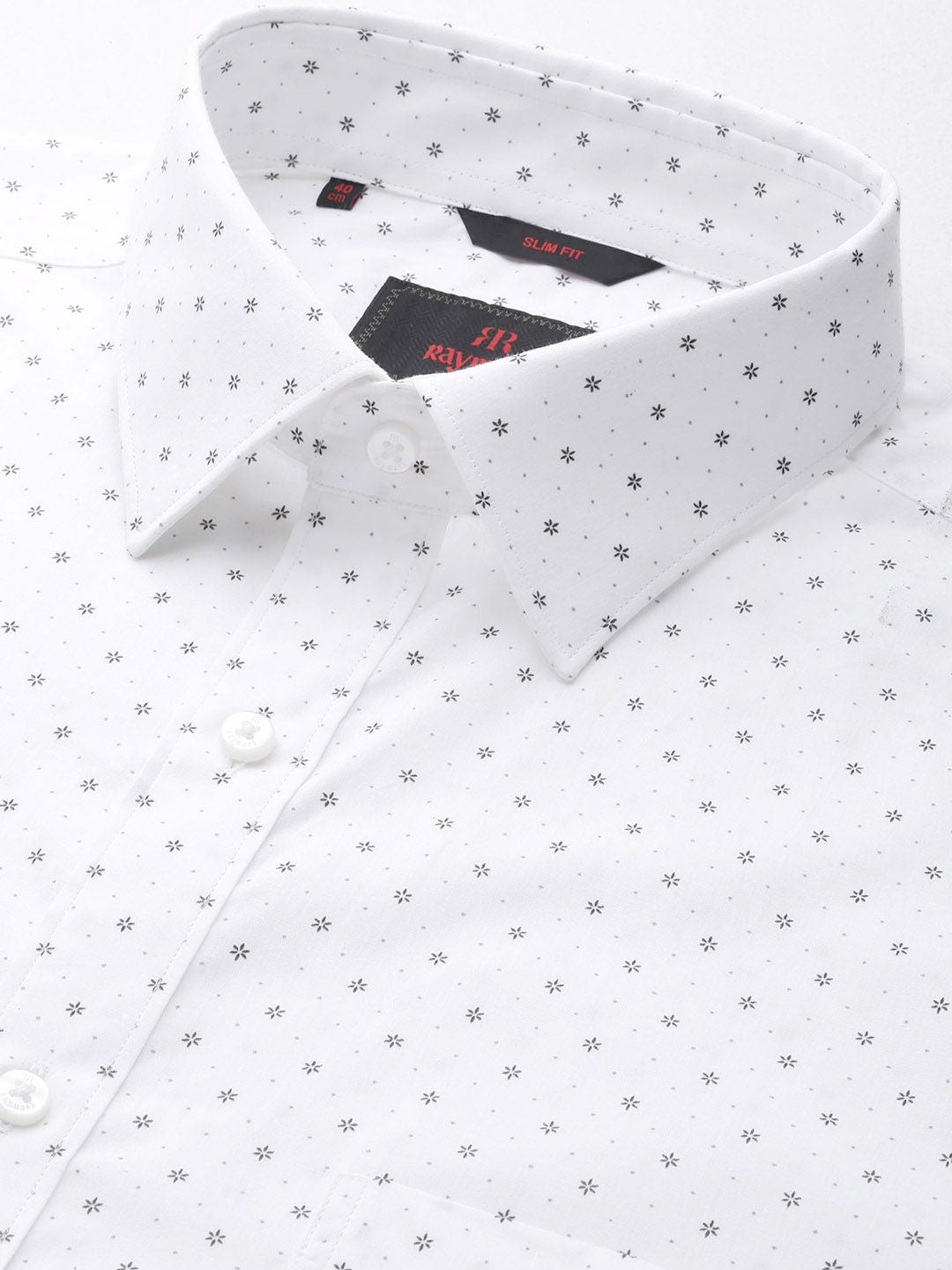 Raymond Men Printed Organic Cotton Slim Fit Opaque Formal Shirt