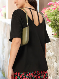 DressBerry Cuddle Core Cut-Out Strap Detail Back Relaxed Fit Top