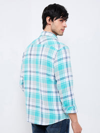SPYKAR Men Spread Collar Tartan Checked Cotton Casual Shirt