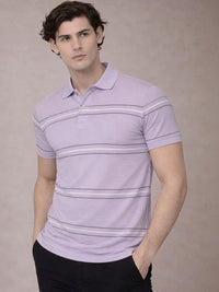 Baju-T Kolar Polo Berjalur ADRO Lelaki