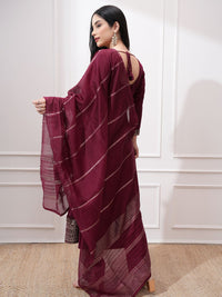 Vishudh Women Ethnic Motifs Embroidered Regular Kurta with Trousers & With Dupatta