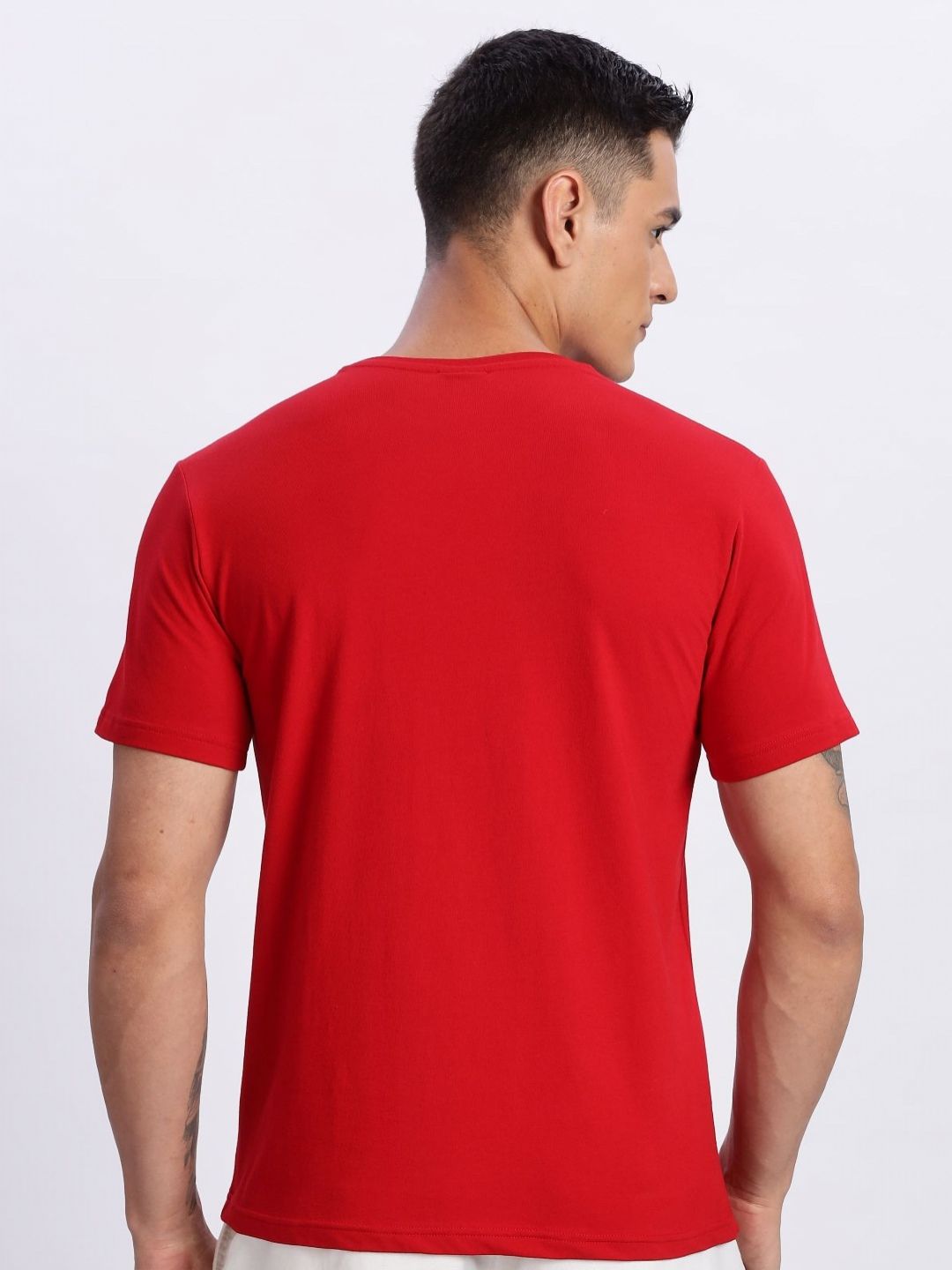 ADRO Typography Printed Round Neck Cotton T-shirt