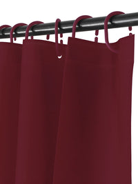 Story@home Maroon & White Shower Curtains With 12 Rings
