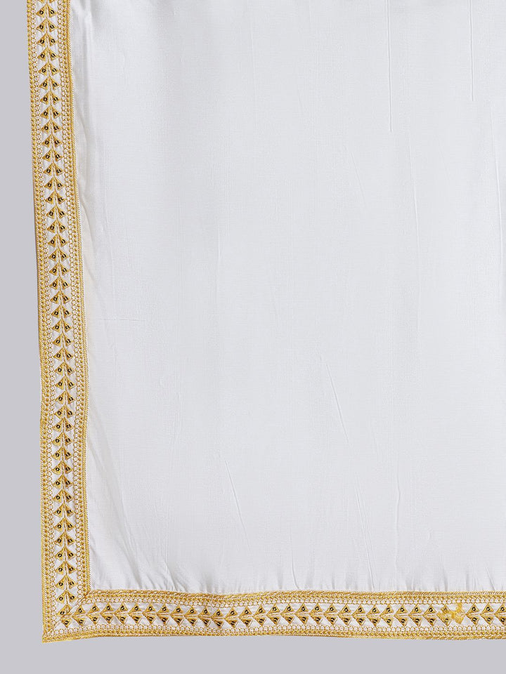 Jompers Floral Embroidered Sequinned Silk Cotton Straight Kurta with Pyjamas & Dupatta