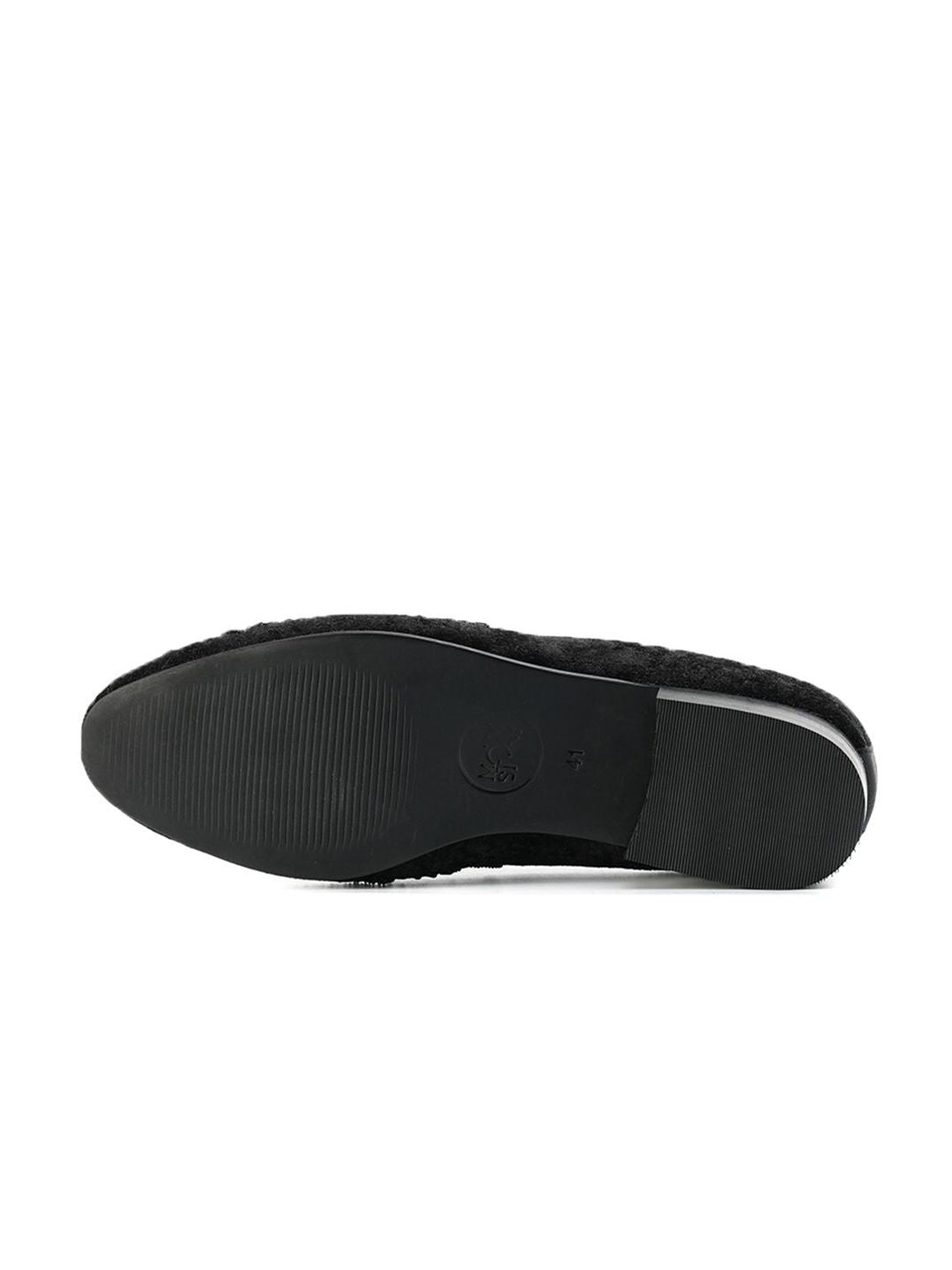 MONKSTORY Men Black Embroidered Formal Slip-Ons Embellished Shoes