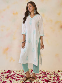 Indo Era Women Ethnic Motifs Embroidered Sequinned Floral Kurta