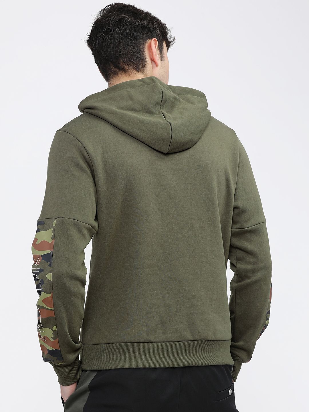 HIGHLANDER Men Typography Printed Hood Cotton Pullover Sweatshirt