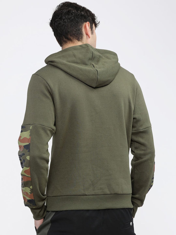 HIGHLANDER Men Typography Printed Hood Cotton Pullover Sweatshirt