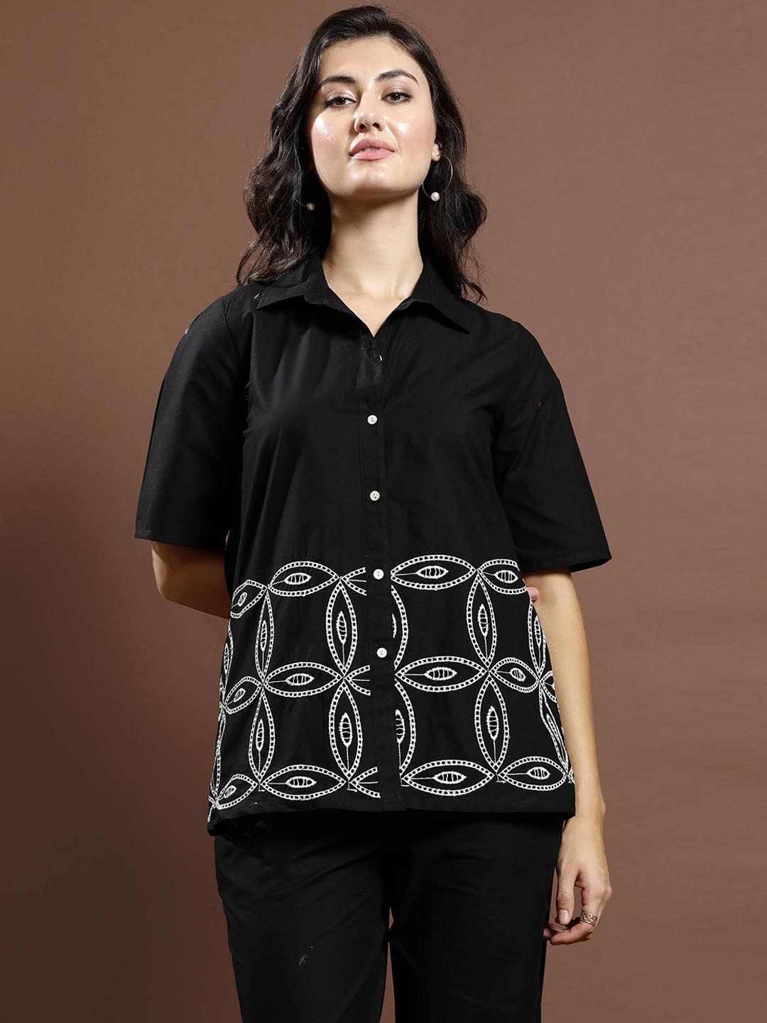 Athena Schiffli Reka Bentuk Self & Cotton Cotton Pure